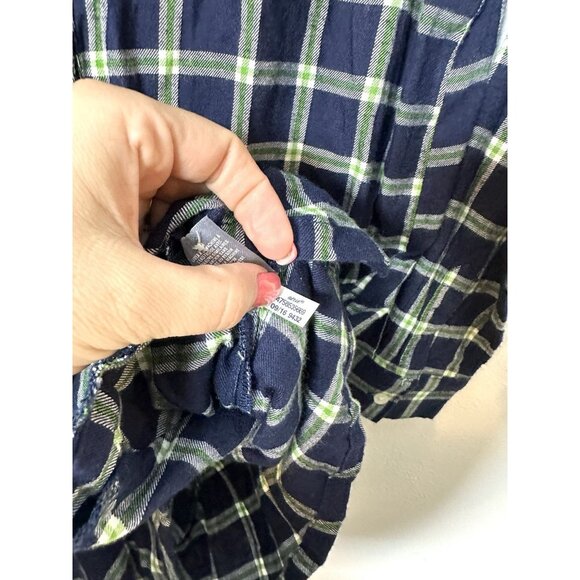 Aerie Women's Plaid Button Front Long Sleeve Romper Size Small NWT Blue Green - Picture 12 of 13